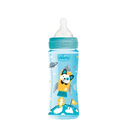 Бутылочка Chicco Well-Being Boy 330 мл (4м+) (с силиконовой соской) (00028637200000) Бутылочка Chicco Well-Being Boy 330 мл (4м+) (с силиконовой соской) (00028637200000)
