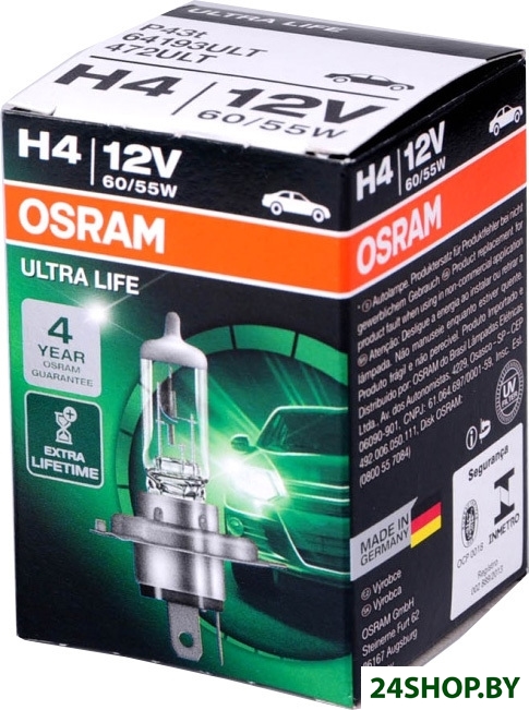 Галогенная лампа Osram H4 64193ULT 1шт Галогенная лампа Osram H4 64193ULT 1шт