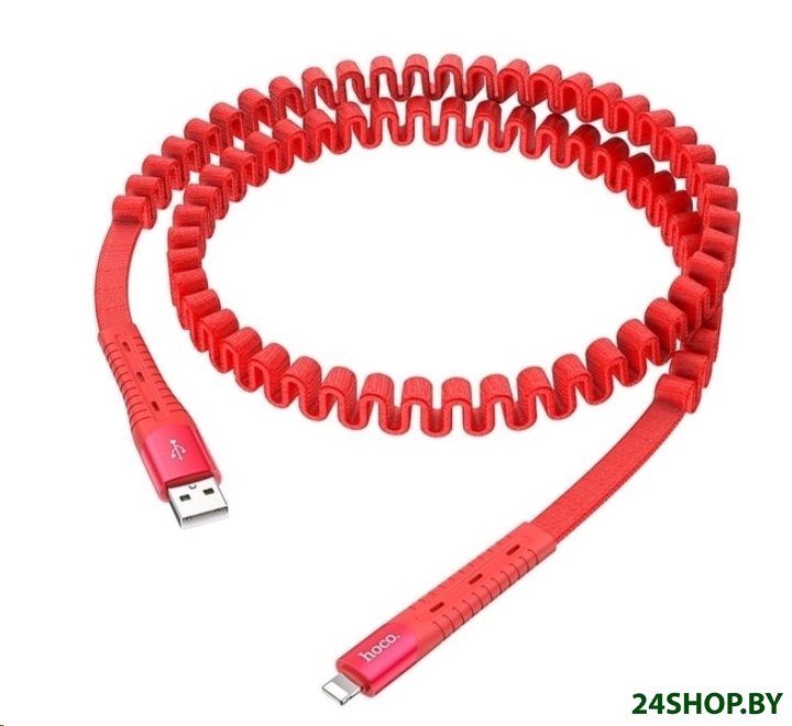 Кабель Hoco U78 Cotton Treasure USB - Lightning (1.2 м, красный) Кабель Hoco U78 Cotton Treasure USB - Lightning (1.2 м, красный)