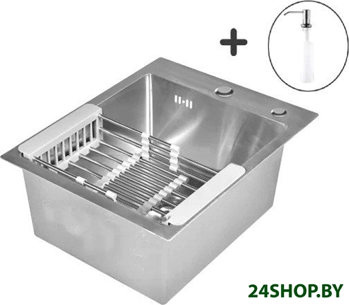 Кухонная мойка Wisent WS-34050/GER013 (с сифоном, дозатором и коландером) Кухонная мойка Wisent WS-34050/GER013 (с сифоном, дозатором и коландером)