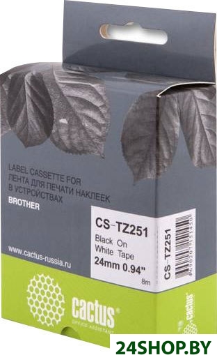 Картридж-лента для термопринтера CACTUS CS-TZ251 (аналог Brother TZ251) Картридж-лента для термопринтера CACTUS CS-TZ251 (аналог Brother TZ251)