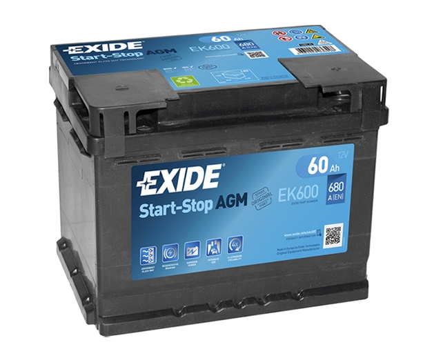Автомобильный аккумулятор Exide Start-Stop AGM EK600 (60 А·ч) Автомобильный аккумулятор Exide Start-Stop AGM EK600 (60 А·ч)