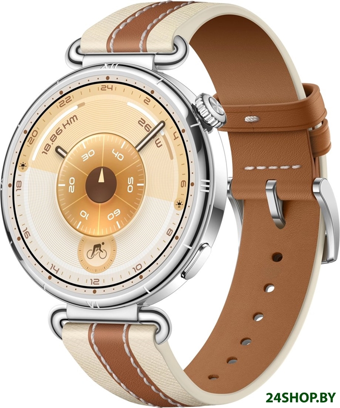 Умные часы Huawei Watch GT 6 41 мм (серебристый, с коричневым кожаным ремешком, международная версия Умные часы Huawei Watch GT 6 41 мм (серебристый, с коричневым кожаным ремешком, международная версия