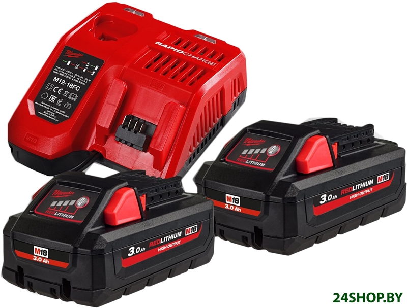 Аккумулятор с зарядным устройством Milwaukee M18 HNRG-302 (18В/3.0 Ah + 12-18В) Аккумулятор с зарядным устройством Milwaukee M18 HNRG-302 (18В/3.0 Ah + 12-18В)