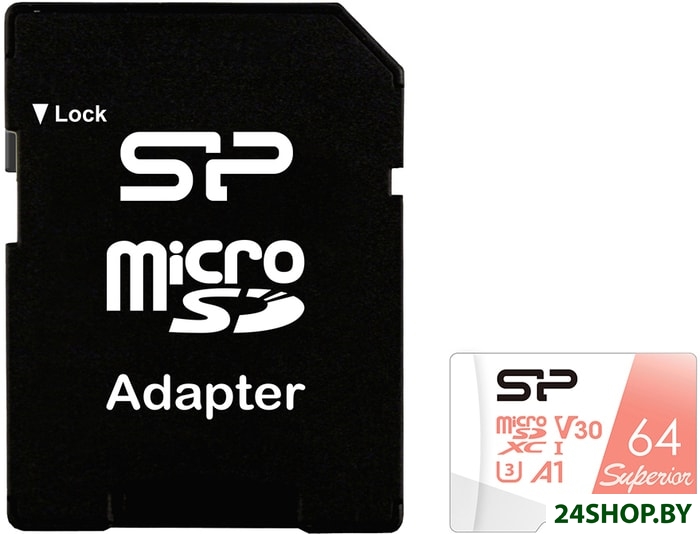 Карта памяти Silicon-Power Superior A1 microSDXC SP064GBSTXDV3V20SP 64GB (с адаптером) Карта памяти Silicon-Power Superior A1 microSDXC SP064GBSTXDV3V20SP 64GB (с адаптером)