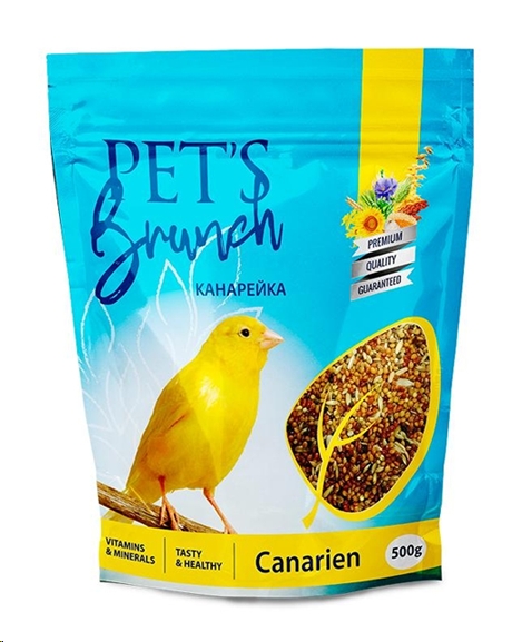 Корм сухой для птиц Pet's Brunch Рацион для канареек (500 г) Корм сухой для птиц Pet's Brunch Рацион для канареек (500 г)