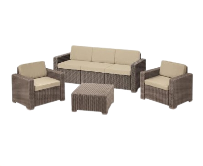 Комплект садовой мебели Keter California 3 Seater 212507 (капучино) Комплект садовой мебели Keter California 3 Seater 212507 (капучино)