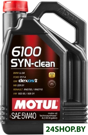 Моторное масло Motul 6100 Syn-clean 5W-40 4л Моторное масло Motul 6100 Syn-clean 5W-40 4л