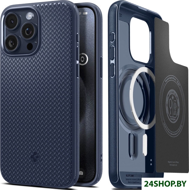 Чехол для телефона Spigen Mag Armor (MagFit) для iPhone 15 Pro Max ACS06598 (темно-синий) Чехол для телефона Spigen Mag Armor (MagFit) для iPhone 15 Pro Max ACS06598 (темно-синий)