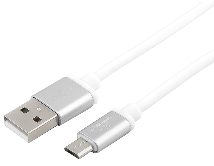 Кабель Cablexpert CC-S-mUSB01W-1.8M (белый) Кабель Cablexpert CC-S-mUSB01W-1.8M (белый)