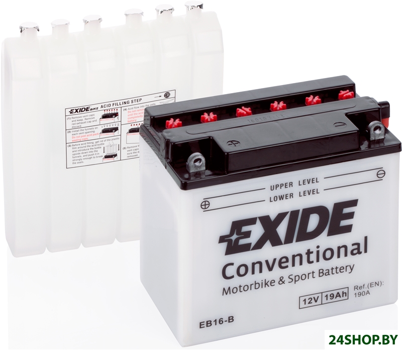 Мотоциклетный аккумулятор Exide EB16-B (19 А·ч) Мотоциклетный аккумулятор Exide EB16-B (19 А·ч)