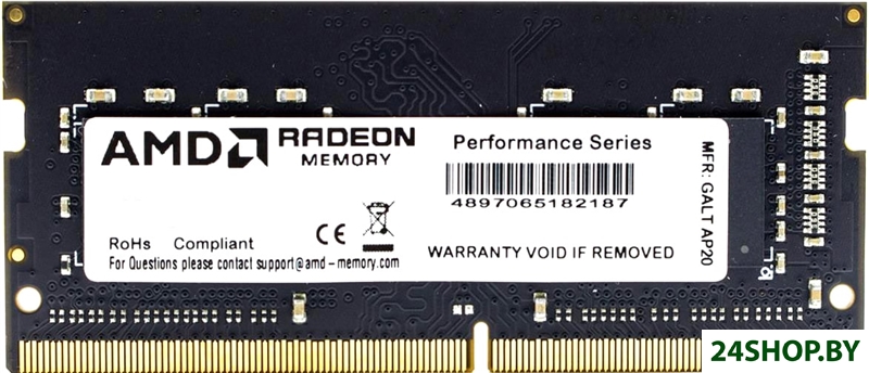 Оперативная память AMD Radeon 16GB DDR4 SODIMM PC4-25600 R9416G3206S2S-UO Оперативная память AMD Radeon 16GB DDR4 SODIMM PC4-25600 R9416G3206S2S-UO