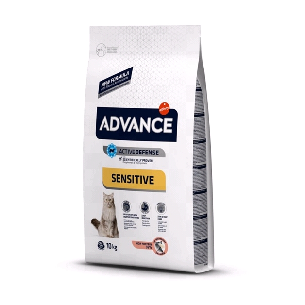 Сухой корм для кошек Advance Adult Salmon Sensitive (10 кг) Сухой корм для кошек Advance Adult Salmon Sensitive (10 кг)