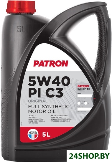 Моторное масло Patron 5W-40 PI C3 5л Моторное масло Patron 5W-40 PI C3 5л
