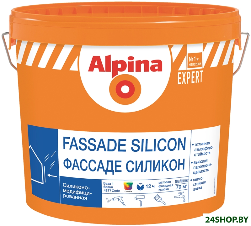 Краска Alpina Expert Fassade Silicon База 1 (10 л) Краска Alpina Expert Fassade Silicon База 1 (10 л)