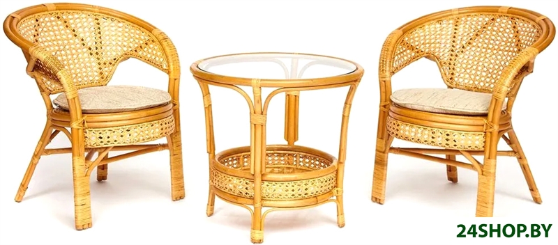 Набор садовой мебели TetChair Pelangi (стол/2 кресла, без подушек, honey) Набор садовой мебели TetChair Pelangi (стол/2 кресла, без подушек, honey)