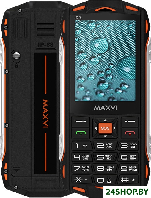 Кнопочный телефон Maxvi R3 (оранжевый) Кнопочный телефон Maxvi R3 (оранжевый)