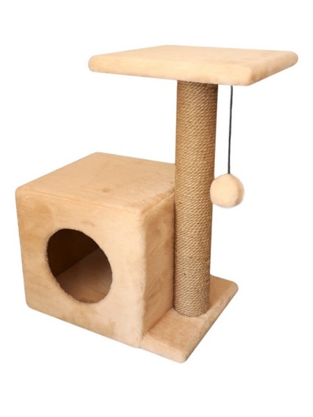 Комплекс для кошек Cat House С боковой полкой 0.58 (джут бежевый) Комплекс для кошек Cat House С боковой полкой 0.58 (джут бежевый)