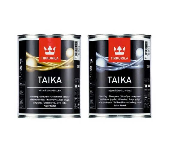 Краска Tikkurila Taika перламутровая 0.9 л (базис HM серебристый) Краска Tikkurila Taika перламутровая 0.9 л (базис HM серебристый)
