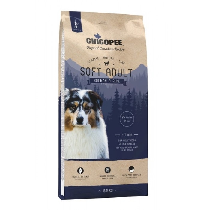 Сухой корм для собак Chicopee CNL Soft Adult Salmon and Rice 15 кг Сухой корм для собак Chicopee CNL Soft Adult Salmon and Rice 15 кг