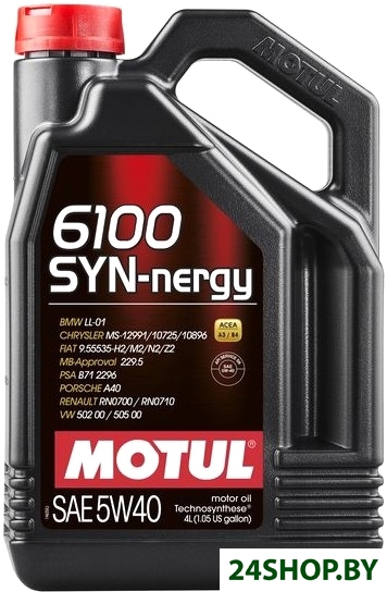 Моторное масло Motul 6100 Syn-nergy 5W-40 4л Моторное масло Motul 6100 Syn-nergy 5W-40 4л