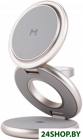 Беспроводное зарядное Magssory Disc Signature Edition 3 в 1 для Apple WCH033 (титановый) (WCH033t) Беспроводное зарядное Magssory Disc Signature Edition 3 в 1 для Apple WCH033 (титановый) (WCH033t)