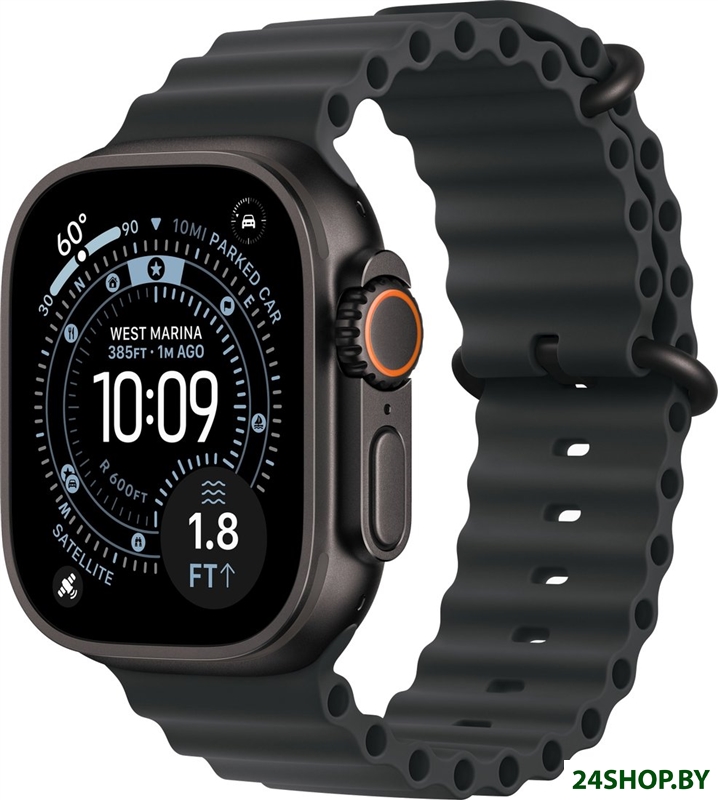 Умные часы Apple Watch Ultra 3 LTE 49 мм (титановый корпус, черный/черный, ремешок из эластомера) Умные часы Apple Watch Ultra 3 LTE 49 мм (титановый корпус, черный/черный, ремешок из эластомера)