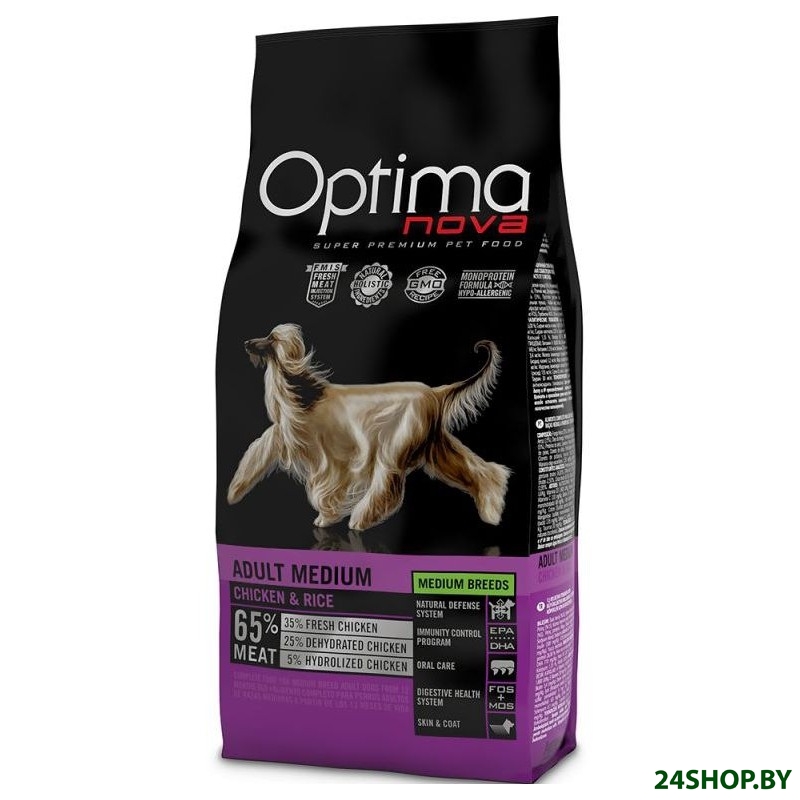 Сухой корм для собак Optimanova Adult Medium Chicken and Rice 12 кг Сухой корм для собак Optimanova Adult Medium Chicken and Rice 12 кг