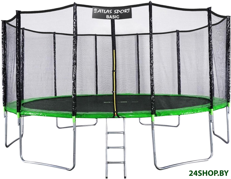 Батут Atlas Sport 490 см - 16ft Basic (с лестницей, зеленый) Батут Atlas Sport 490 см - 16ft Basic (с лестницей, зеленый)