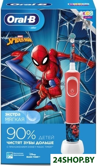 Электрическая зубная щетка Oral-B Kids Spiderman D100.413.2K Электрическая зубная щетка Oral-B Kids Spiderman D100.413.2K