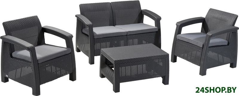 Набор садовой мебели Keter Corfu Set 223204 (графит) Набор садовой мебели Keter Corfu Set 223204 (графит)