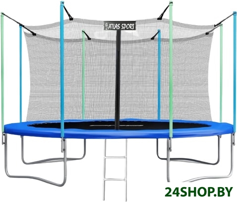 Батут ATLAS SPORT 435 см - 14ft (с лестницей, внутренняя сетка, синий) Батут ATLAS SPORT 435 см - 14ft (с лестницей, внутренняя сетка, синий)