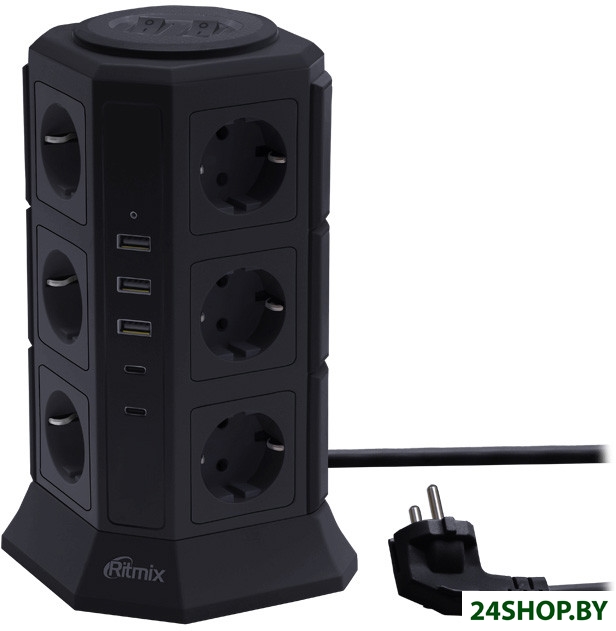 Сетевой фильтр Ritmix RM-2123C (черный) Сетевой фильтр Ritmix RM-2123C (черный)