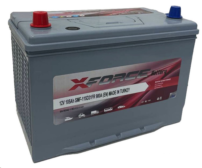 Автомобильный аккумулятор XFORCE Asia 105 JL+ (105 А·ч) Автомобильный аккумулятор XFORCE Asia 105 JL+ (105 А·ч)