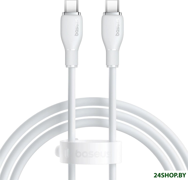 Кабель Baseus Pudding Series Fast Charging Cable 100W USB Type-C - USB Type-C (1.2 м, белый) Кабель Baseus Pudding Series Fast Charging Cable 100W USB Type-C - USB Type-C (1.2 м, белый)