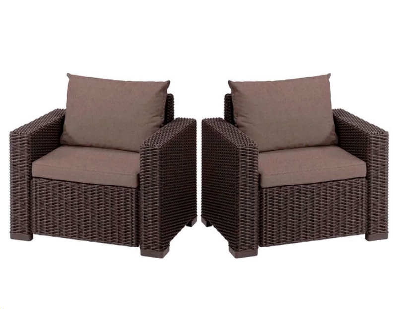 Комплект садовой мебели Keter California 2 Chairs 231639 (коричневый) Комплект садовой мебели Keter California 2 Chairs 231639 (коричневый)
