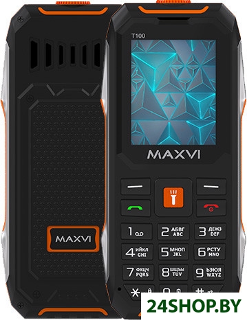 Кнопочный телефон Maxvi T100 (оранжевый) Кнопочный телефон Maxvi T100 (оранжевый)