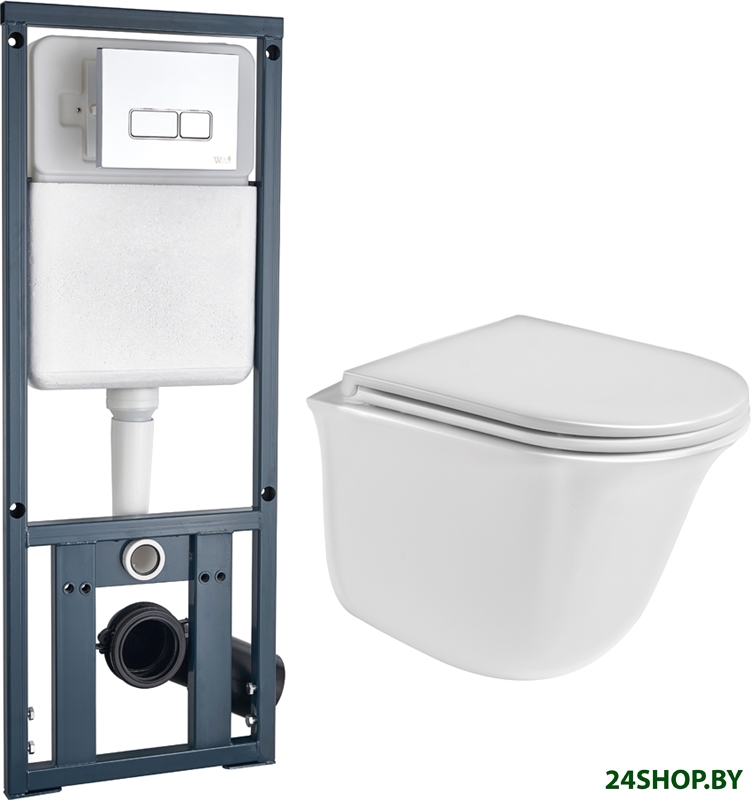 Унитаз WeltWasser Telbach 004 GL-WT + Marberg 410 SE (белый глянец/хром) Унитаз WeltWasser Telbach 004 GL-WT + Marberg 410 SE (белый глянец/хром)
