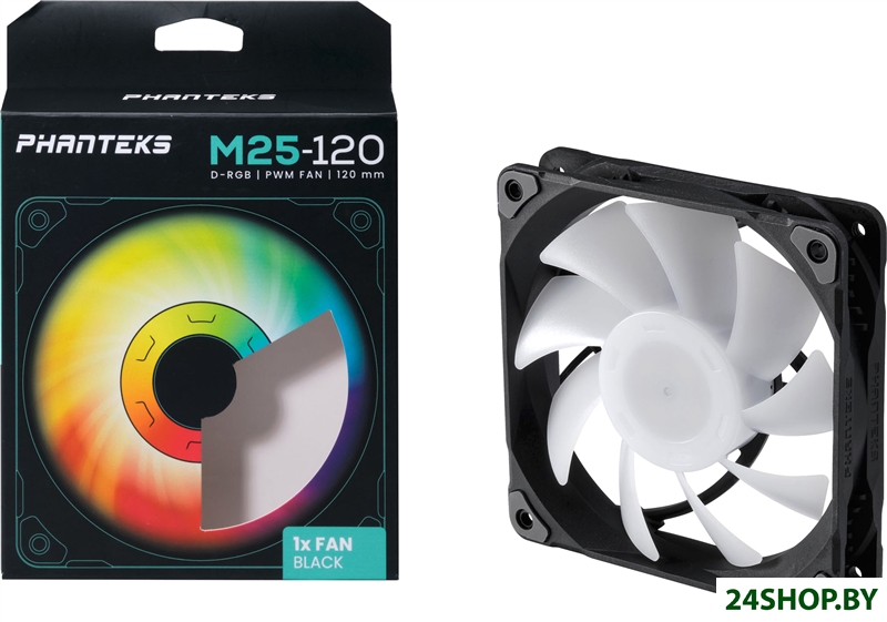 Вентилятор для корпуса Phanteks M25-120 D-RGB PH-F120M25_DRGB_PWM_BK01 Вентилятор для корпуса Phanteks M25-120 D-RGB PH-F120M25_DRGB_PWM_BK01