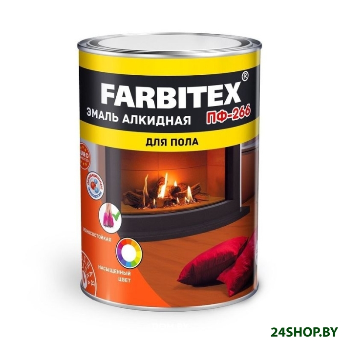 Эмаль Farbitex ПФ-266 1.8 кг (красно-коричневый) Эмаль Farbitex ПФ-266 1.8 кг (красно-коричневый)