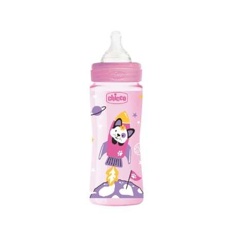 Бутылочка Chicco Well-Being Girl 330 мл (4м+) (с силиконовой соской) (00028637100000) Бутылочка Chicco Well-Being Girl 330 мл (4м+) (с силиконовой соской) (00028637100000)