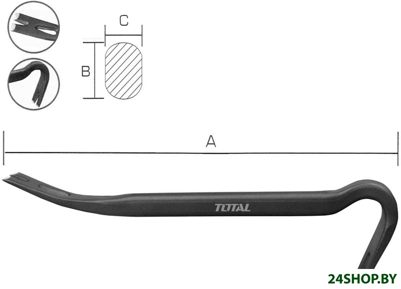 Лом-гвоздодер Total THT431142 Лом-гвоздодер Total THT431142