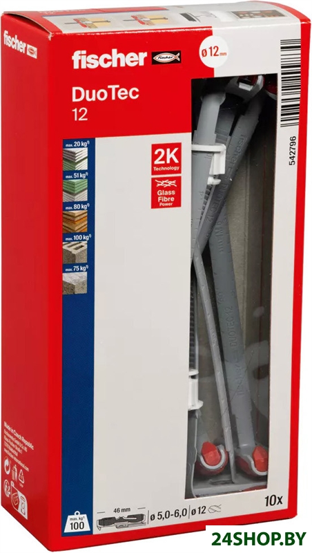 Дюбель универсальный Fischer DuoTec 12 542796 (10 шт) Дюбель универсальный Fischer DuoTec 12 542796 (10 шт)