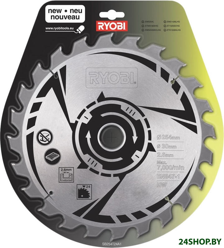 Пильный диск Ryobi SB254T24A1 5132002621 Пильный диск Ryobi SB254T24A1 5132002621