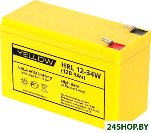 Аккумулятор для ИБП Yellow HRL 12-34W Аккумулятор для ИБП Yellow HRL 12-34W