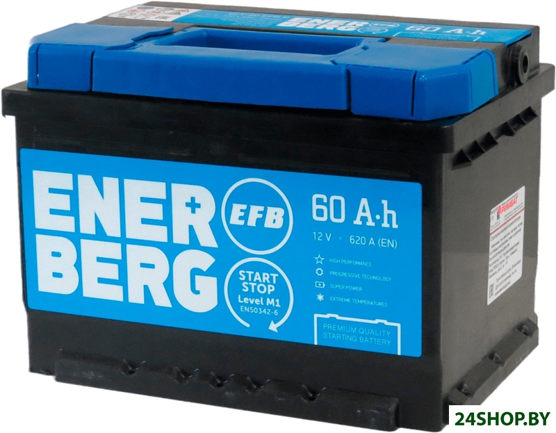 Автомобильный аккумулятор Enerberg EFB 60 R низк (60 А·ч) Автомобильный аккумулятор Enerberg EFB 60 R низк (60 А·ч)