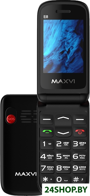 Кнопочный телефон Maxvi E8 (черный) Кнопочный телефон Maxvi E8 (черный)