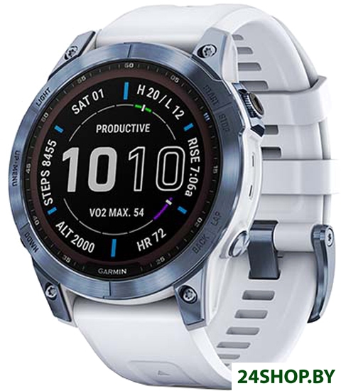 Умные часы Garmin Fenix 7 Sapphire Solar 47 мм (голубой минерал/белый камень) Умные часы Garmin Fenix 7 Sapphire Solar 47 мм (голубой минерал/белый камень)