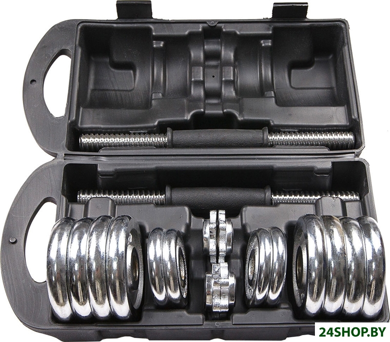 Гантели Atlas Sport Хромированные в чемодане 2x7.5 кг Гантели Atlas Sport Хромированные в чемодане 2x7.5 кг