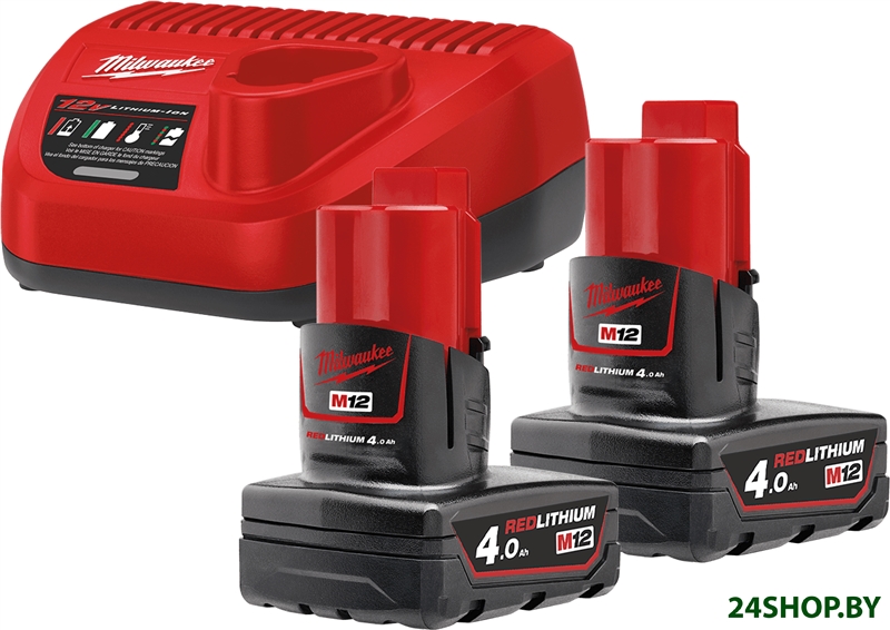 Аккумулятор с зарядным устройством Milwaukee M12 M12NRG-402 4933459211 (2 x 12В/4 Ач + 12В) Аккумулятор с зарядным устройством Milwaukee M12 M12NRG-402 4933459211 (2 x 12В/4 Ач + 12В)